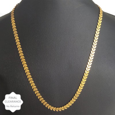 shivay Leaf Stylish & Trendy Most Popular Golden light Chain (22 inch) Gold-plated Plated Alloy Chain