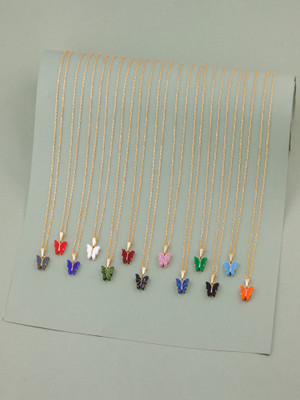 suvarn palace Butterfly Shape pendant for women and girls Gold-plated Plated Alloy Chain Set