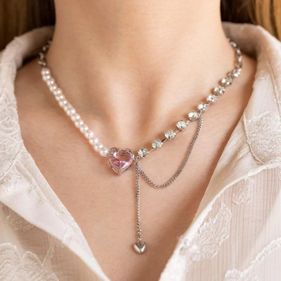Jewels Theme Silver Plated Alloy Chain