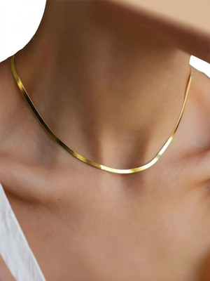 DAREBYGOLDENERA Twisted Cuboids Link for Men Gold-plated Plated Stainless Steel Chain