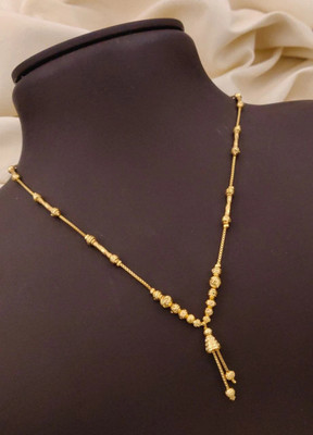 S K D J Gold Necklace For Women Beads Gold-plated Plated Brass Necklace
