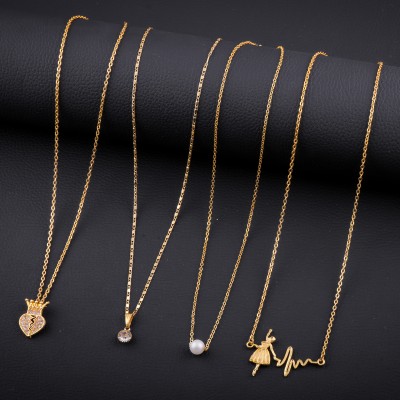 Delfa Combo of 4 Necklace Chain Gold-plated Plated Alloy Necklace