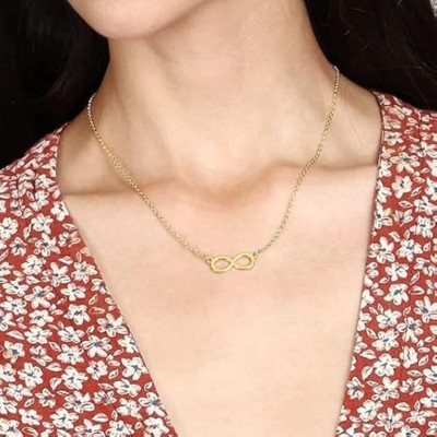 Vembley Charming Gold Plated Infinite/Infinity Pendant Necklace for Women and Girls Gold-plated Plated Alloy Necklace