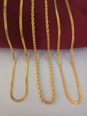 DiAj 21 INCH MINIMUM ORDER QUENTY 3 Gold-plated Plated Brass Chain