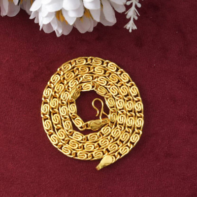 Chabhavi 1 gram High Quality Indian Polished “20” Inches Gold Chain for Men and boy Gold-plated Plated Alloy Chain
