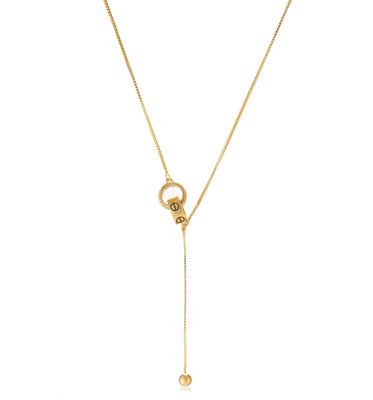 Jina Orbit Slider Lariat Pendant with Chain Gold-plated Silver Pendant Set