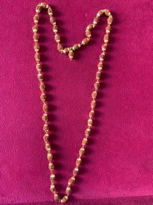 Rudraksham Gold Plated Rudraksha Mala/Chain 54+1 Beads Set of 1 Gold-plated Plated Rudraksha Chain