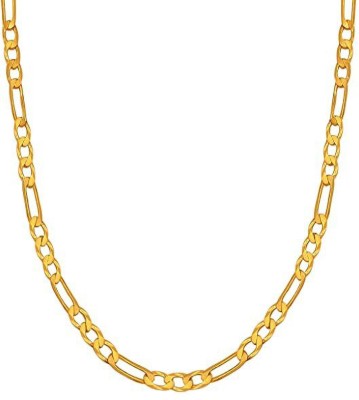 iStar Jewels Gold Plated Sachin Chain 20 Inch Gold Plated Thin Necklace Chain For Men Boys Gold-plated Plated Metal Chain