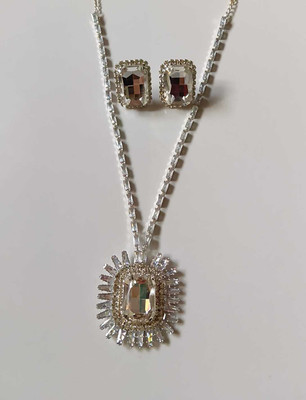 BeautyLand Alloy Rhodium Silver Jewellery Set(Pack of 1)