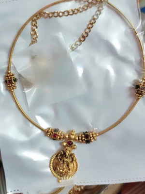 Influtive Traditional Wedding Wear Necklace/Jewellery Set For Women and Girls Cubic Zirconia Gold-plated Plated Brass Necklace Set