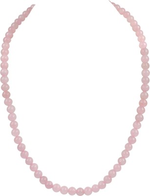REIKI CRYSTAL PRODUCTS Natural Rose Quartz 6 mm Necklace Mala 20 Inch Approx for Unisex Rose Quartz Crystal Necklace