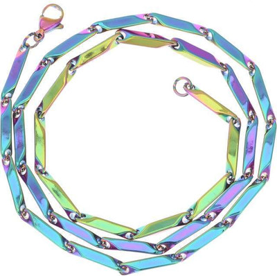 EIT Collection Latest Trending Multi color Rice Chain . Silver Plated Stainless Steel Chain