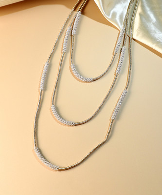 SOHI The Bling-Block Multi-Layer Necklace Silver Plated Alloy Necklace