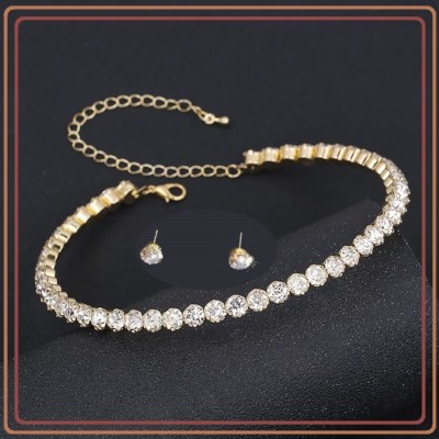 ADF Cubic Zirconia Gold-plated Plated Alloy Choker