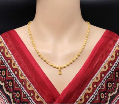 RIWAAH CREATIONS 22K Gold plated adjustable high gold bindi football para necklace chain 18 inch Beads Gold-plated Plated Brass Necklace