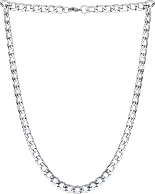 Minprice Waterproof Stainless Steel Curb 8 mm Thick Necklace Chain Silver Plated Stainless Steel Chain