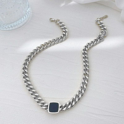 Stily Crystal Silver Plated Stainless Steel Necklace