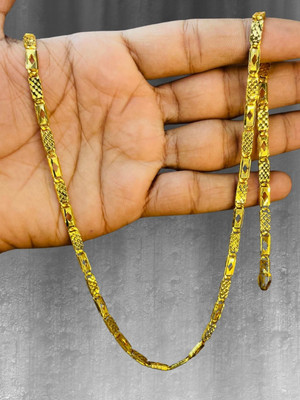 RKB SALES 1 gram High Quality Gold Plated Gold Chain 20 inch for Men and boy Gold-plated Plated Alloy Chain
