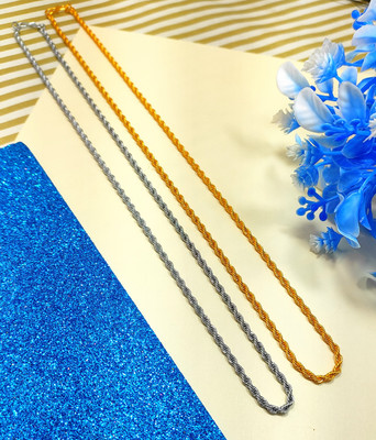 Divyanshi Collection Combo Of 2 Partywear Gold & silver Plated Unisex Chain Gold-plated, Silver Plated Brass Chain
