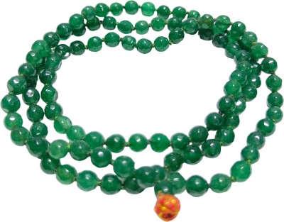 Neelkanth NEELKANTH Natural Green Agate (Hakik Stone) Mala 108 + 1 Beads Agate Stone Necklace