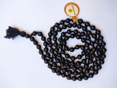 Just Devotional Original Black hakik 108 Beads,Agate Mala for Pooja and Japa Agate Stone Chain