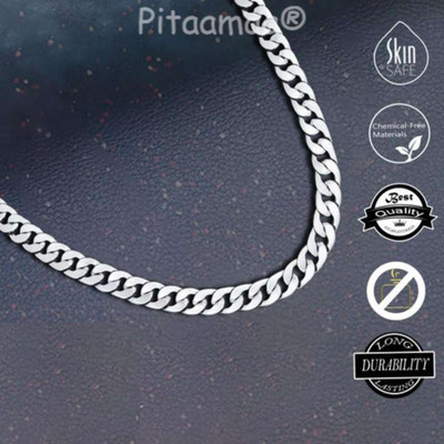 Pitaamaa Trendy Men SILVER SILVER Plated Chain (Pack-1)JN035 Silver Plated Brass Chain