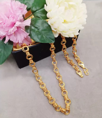 Cheravpra 1 gram High Quality Indian Polished “20” Inches Gold Chain for Men and boy Gold-plated Plated Alloy Chain