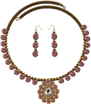 Vidhya Kangan Brass Gold-plated Purple Jewellery Set(Pack of 3)