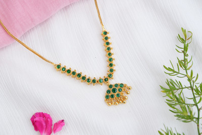 Vosgi Emerald Gold-plated Plated Brass Necklace