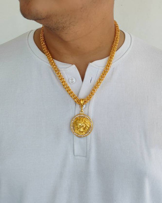 Mochaje 1 gram High Quality Indian Polished “20” Inches Gold Chain for Men and boy Gold-plated Plated Alloy Chain