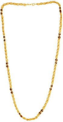 Sanaa Creations Mahadev Extension Rudraksha Beads Men's Chain Gold-plated Plated Brass Chain