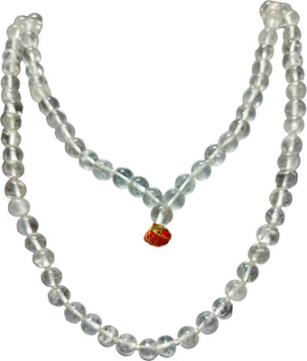 Rudratva Natural Sphatik Mala 108+1 beads (lab Certified)/ Quartz Crystal Necklace
