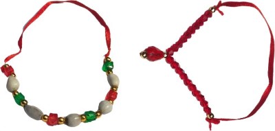 Firmus Vaijanti mala and red crystal mala for laddu gopal and other deity for(Size 10) Beads Alloy Layered