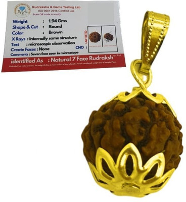Madhur Creation Astrological Seven Mukhi/Faced Rudraksha Pendant For Unisex Both for Men & Women Gold-plated Plated Wood Necklace Set