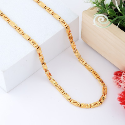 APPILASHI 1 gram High Quality Indian Polished “20” Inches Gold Chain for Men and boy Gold-plated Plated Copper Chain