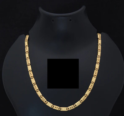 Yojihi 1 gram High Quality Indian Polished “20” Inches Gold Chain for Men and boy Gold-plated Plated Alloy Chain