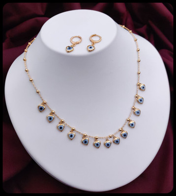 RRSaless Fancy Necklace With Earring Beads Gold-plated Plated Alloy Necklace