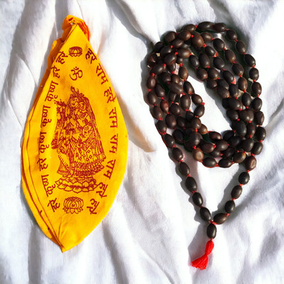 BRAJSTORE Jaap Mala 108 Lotus Seeds Kamal Gatta for Chanting Goddess Lakshmi Mantras Beads Wood Chain