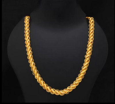 NOJRASHI 1 gram High Quality Indian Polished “20” Inches Gold Chain for Men and boy Gold-plated Plated Copper Chain