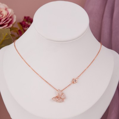 GC PREMIUM JEWELLERY Trendy Stylish Elegance Premium Butterfly Design Pendant For Girls & Women Brass, Stainless Steel Necklace