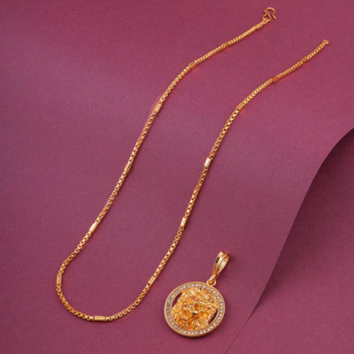 Chabhavi 1 gram High Quality Indian Polished “20” Inches Gold Chain for Men and boy Gold-plated Plated Alloy Chain