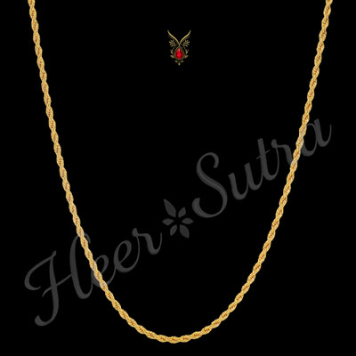 Heer Sutra Stylish Gold Plated Chain for Men – Durable Daily Wear Fashion Necklace Gold-plated Plated Brass, Alloy Chain