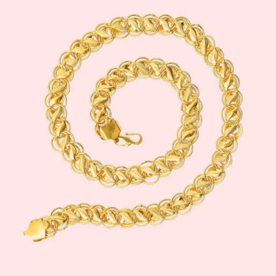 Honila 1 gram High Quality Indian Polished “20” Inches Gold Chain for Men and boy Gold-plated Plated Alloy Chain
