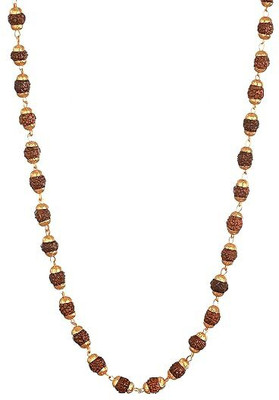 BHARDWAJ Gold Plated Eternal Rudraksha mala for Meditation and Prayer Gold-plated Plated Wood Necklace