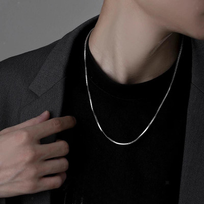 RAPPERSSHOP Stainless Steel 2mm Snake Chain | Lightweight Daily Wear Silver Tone Slim Chain Sterling Silver Plated Stainless Steel Chain