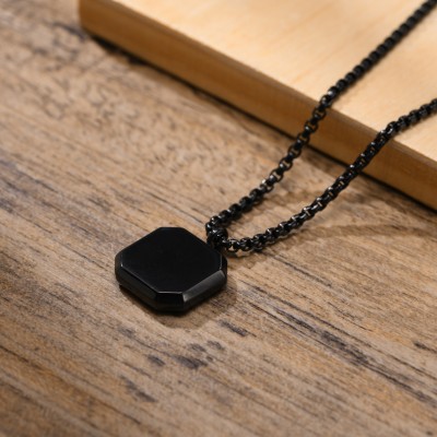 Fashion Frill Black Chains For Men Stylish Locket Black Chain Necklace For Men Boys Silver Plated Stainless Steel Chain