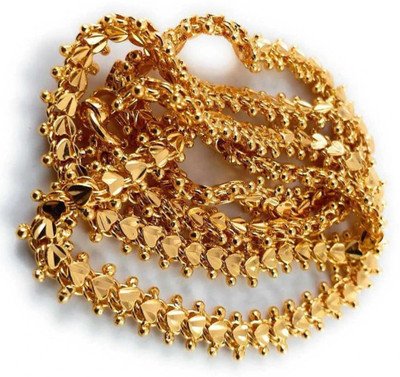crystal fashion store Copper Gold Plated Long 30 Inch Chain For women and Girls Gold-plated Plated Copper Chain
