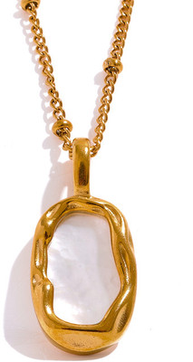 Diving Swan Tara Molten Shell Necklace - Gold Gold-plated Plated Stainless Steel Chain