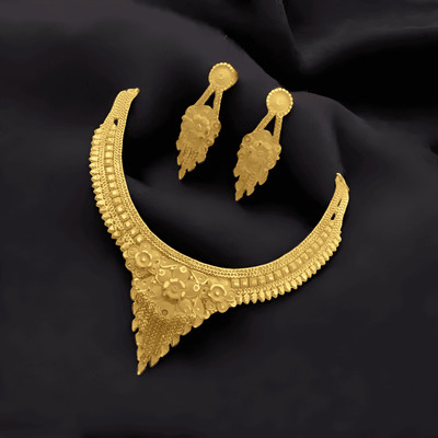 Labhumaa GOLDEN SET / GOLD PLATED SET / NECKLACE Gold-plated Plated Alloy Necklace