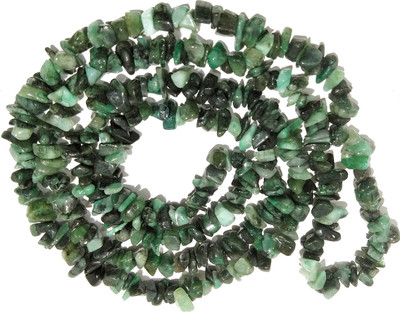 CRYSTU Natural Emerald Chips Beads Mala/Necklace 81.2 cm for Unisex Beads, Emerald Crystal Chain
